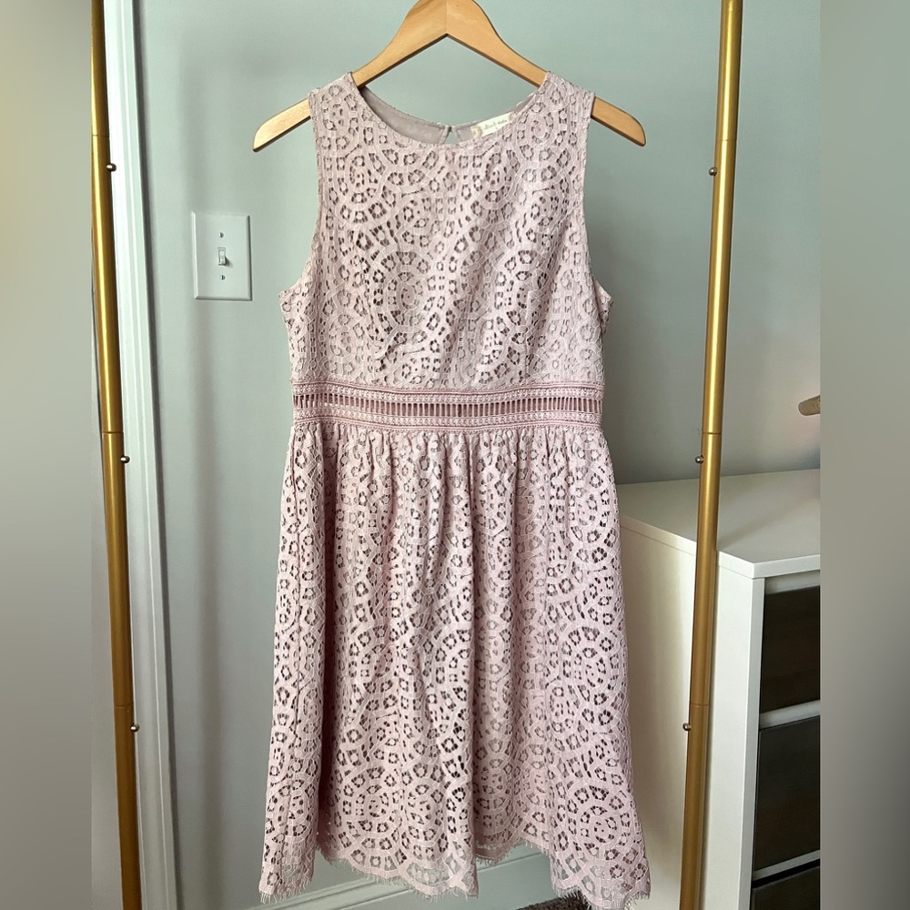 Pink Lace Sleeveless Dress